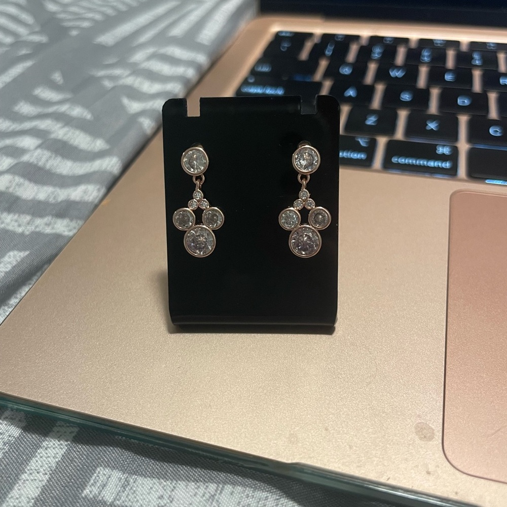 Elegant Silver Crystal Dangle Earrings